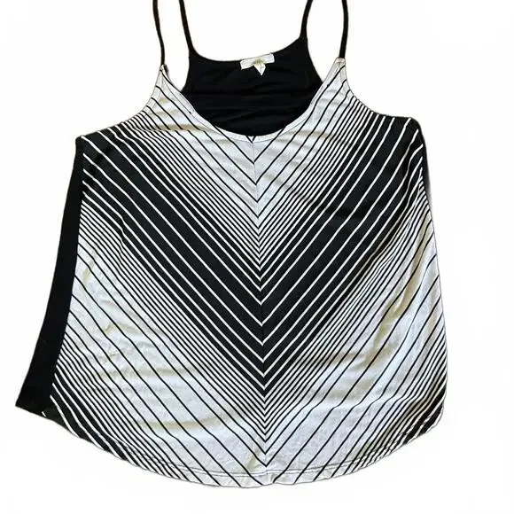 Maurices Black Stripe Tank Top Large - Picture 2 of 5